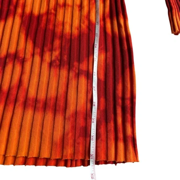 Cotton Citizen Capri Cutout Dress Ribbed Orange Red Tie Dye Size Small NWT - Picture 10 of 13
